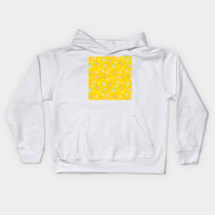 yellow background with colorful stars pattern Kids Hoodie